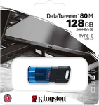 Память USB 3.2/USB Type C 128 GB Kingston DataTraveler 80 M, черный (DT80M/128GB)