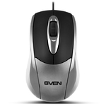 Мышь Sven RX-110, 1000dpi, USB, черно-серебряный