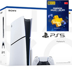 Игровая консоль Sony PlayStation 5 Slim 1Tb+Подписка Ps Plus Deluxe 12 мес.