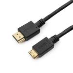 Кабель HDMI-miniHDMI, v1.4, 1.8м, 3D, Ethernet, черный, позол.разъемы, экран, черный, пакет Cablexpert CC-HDMI4C-6