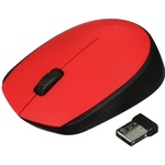 Мышь Logitech M170 беспроводная, 1000dpi, USB, красный