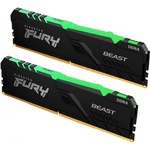 Оперативная память Kingston Fury Beast Black RGB DDR4 3733 МГц 2x8 ГБ (KF437C19BBAK2/16)