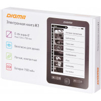 Электронная книга Digma K1 6" E-ink HD Pearl 758x1024 600MHz 128Mb/4Gb/SD/microSDHC темно-серый