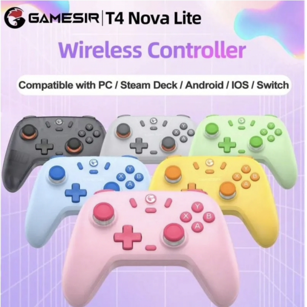 Беспроводной контроллер Gamesir T4 Nova Lite с печатной платой для Nintendo PC Steam Android iOS Беспроводной контроллер Gamesir T4 Nova Lite с печатной платой для Nintendo PC Steam Android iOS