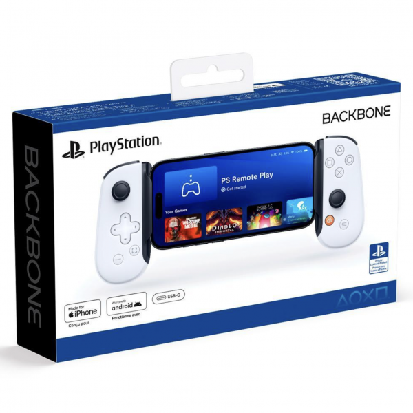 BACKBONE One Mobile Gaming Controller (Android and iPhone 15 USB-C PlayStation Edition White)