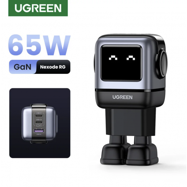 Зарядное устройство Ugreen, 65 Вт, с функцией быстрой зарядки EU GaN 65W Black