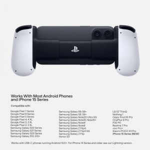 BACKBONE One Mobile Gaming Controller (Android and iPhone 15 USB-C PlayStation Edition White)