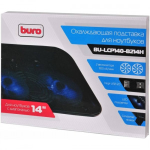  Подставка под ноутбук Buro BU-LCP140-B214H 14" металлическая сетка/пластик черный