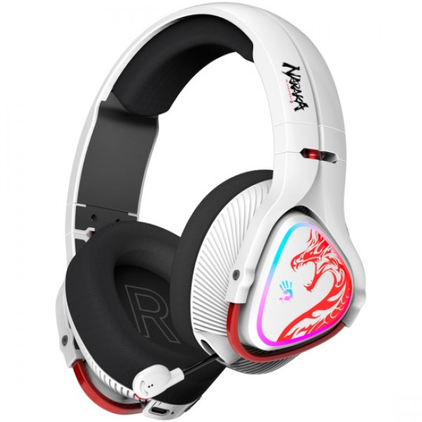 Игровые наушники A4tech Bloody MR720 NARAKA, проводные (USB), белый/красный Игровые наушники A4tech Bloody MR720 NARAKA, проводные (USB), белый/красный