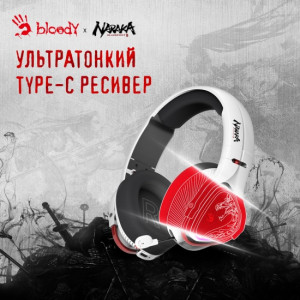 Игровые наушники A4tech Bloody MR720 NARAKA, проводные (USB), белый/красный Игровые наушники A4tech Bloody MR720 NARAKA, проводные (USB), белый/красный