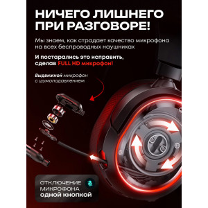 Игровые наушники Hazex 360 Bluetooth с адаптером