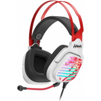 Игровые наушники A4tech Bloody G560, проводные (USB), белый/красный