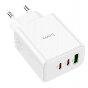 Сетевое зар./устр. Hoco C126A Pure power PD40W three-port(2C1A) charger(EU 40W 3A (PD+QC) универсальное белый Сетевое зар./устр. Hoco C126A Pure power PD40W three-port(2C1A) charger(EU 40W 3A (PD+QC) универсальное белый
