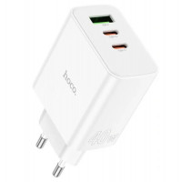 Сетевое зар./устр. Hoco C126A Pure power PD40W three-port(2C1A) charger(EU 40W 3A (PD+QC) универсальное белый