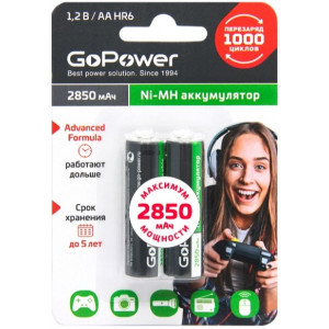 Аккумулятор GoPower HR6 AA NI-MH 2850mAh