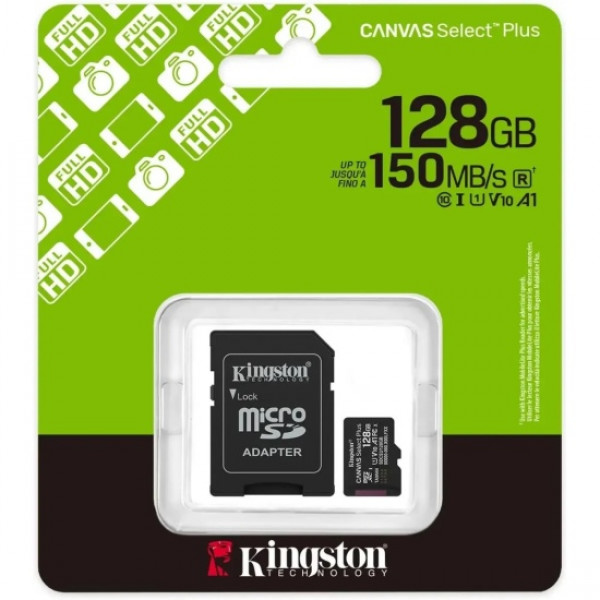 Флеш карта microSDXC 128Gb Kingston SDCS3/128GbSP Canvas Select Plus w/o adapter Флеш карта microSDXC 128Gb Kingston SDCS3/128GbSP Canvas Select Plus w/o adapter