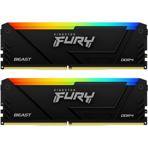 Оперативная память DIMM Kingston FURY Beast Black RGB XMP 16GB (8GB x2) DDR4-3200 (KF432C16BB2AK2/16) Оперативная память DIMM Kingston FURY Beast Black RGB XMP 16GB (8GB x2) DDR4-3200 (KF432C16BB2AK2/16)