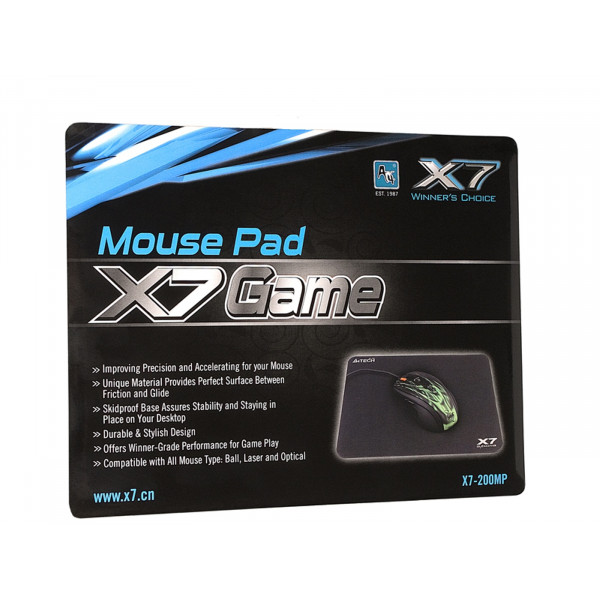 Коврик для мыши A4Tech X7 Pad X7-200S мини, черный, ткань 250?200х2мм Коврик для мыши A4Tech X7 Pad X7-200S мини, черный, ткань 250?200х2мм
