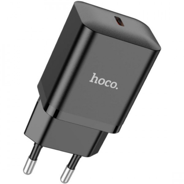 Сетевое зарядное устройство Hoco N27 Black 20W (PD+QC+AFC) USB-C, черный